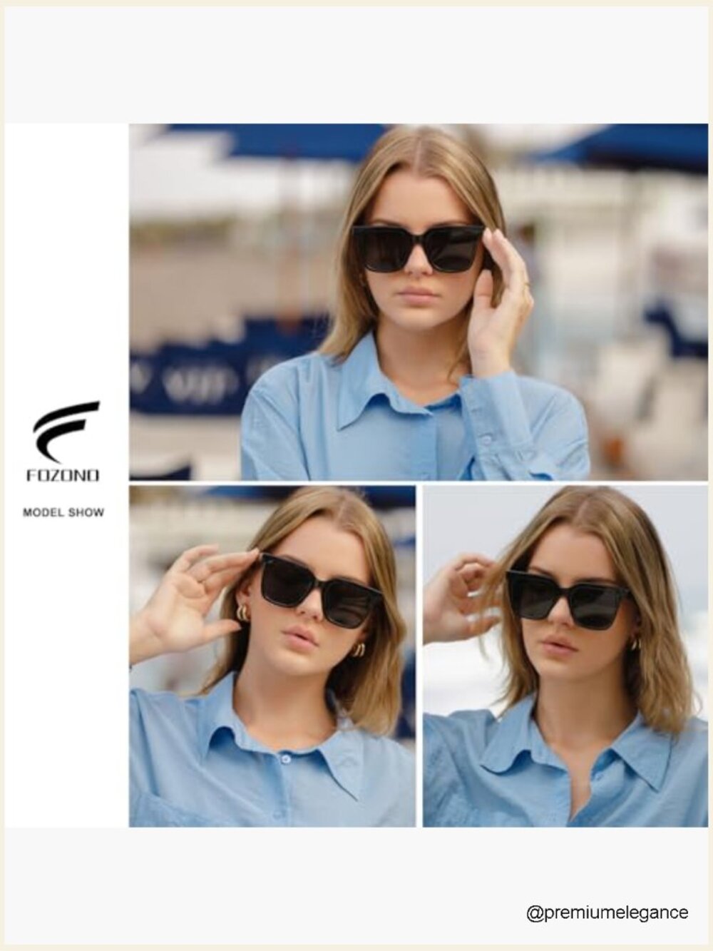 Large Square Polarized Sunglasses Trendy Retro Classic UV400 - Picture 3 of 7